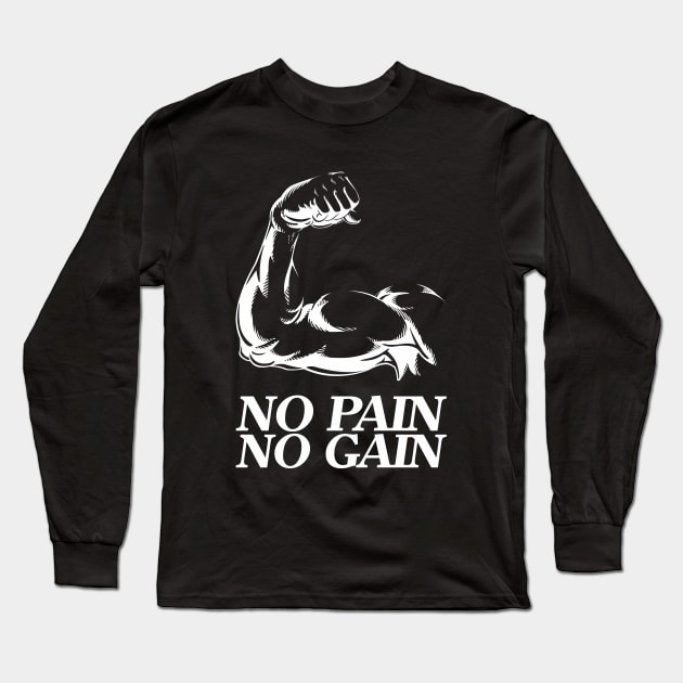 No pain no gain - Crazy gains - Nothing beats the feeling of power that weightlifting, powerlifting and strength training it gives us! A beautiful vintage design representing body positivity! Long Sleeve T-Shirt by Crazy Collective